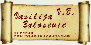 Vasilija Balošević vizit kartica